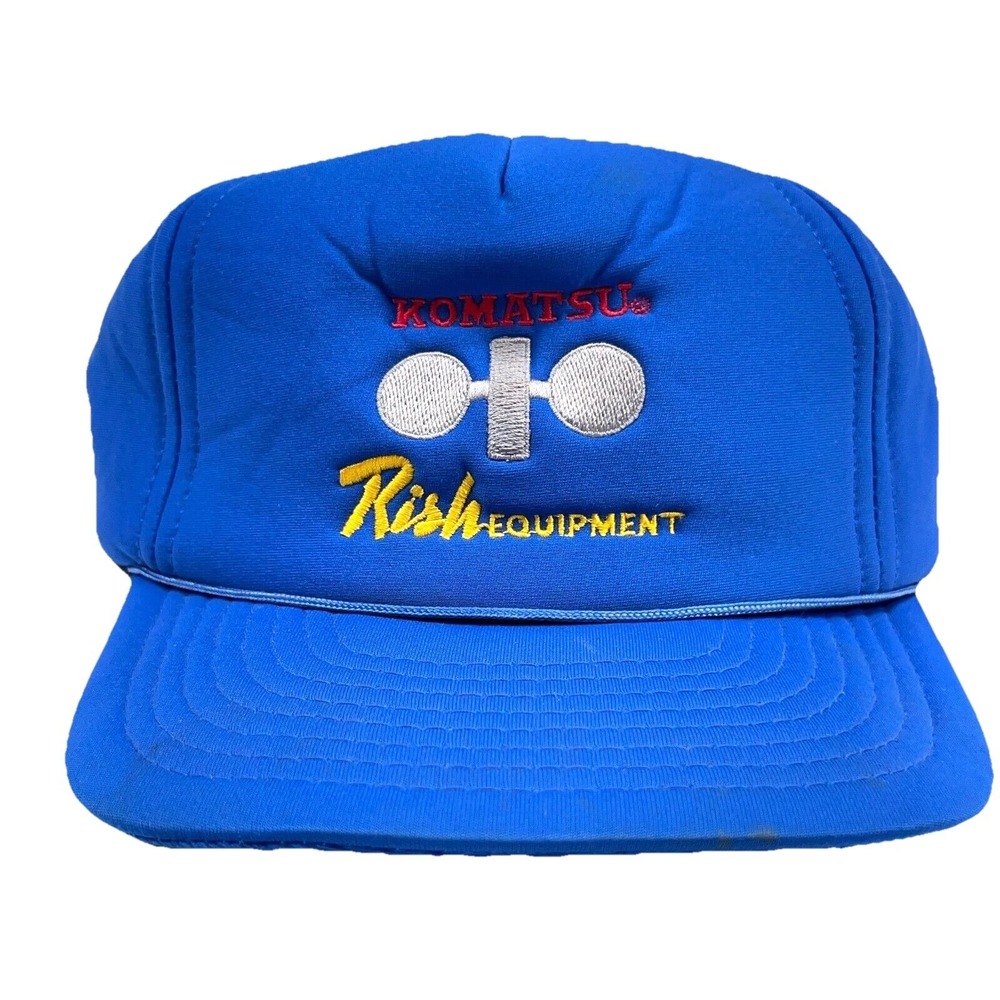 Vintage‎ Komatsu Trucker Hat Cap Snapback Coal Mining Rish Equipment 90s Rope